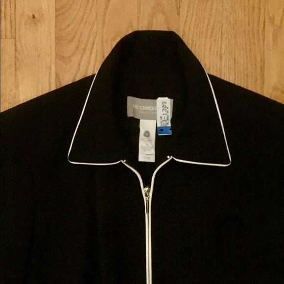 Liz Claiborne Collection Blazer l Black Zip Front - Picture 4 of 7